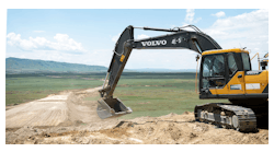 Volvo excavator working in Kazakhstan on the Belt and Road Initiative. Volvo excavator working in Kazakhstan on the Belt and Road Initiative.