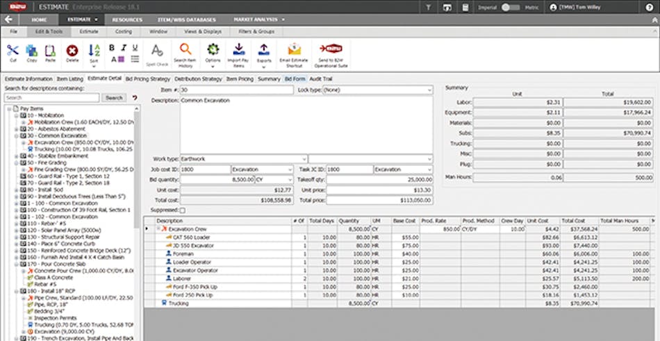 Transferring estimating information between departments is made seamless.