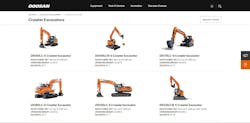 Doosan Equipment Crawler Excavator Page