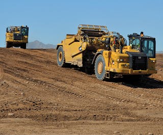 A pair of Caterpillar 623Ks working together