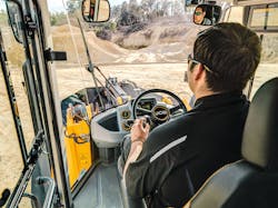 The view from inside a JCB 437 Loader The view from inside a JCB 437 Loader