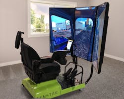 Simulators like this one make it easy for machine operators to practice and fine-tune their skills, even when they aren’t on a job site. Simulators like this one make it easy for machine operators to practice and fine-tune their skills, even when they aren’t on a job site.