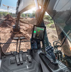 An in-cab view of Topcon&rsquo;s X53x Indicate system