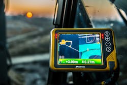 The X-53x Indicate system provides real-time, dynamic on-screen bucket location and design views The X-53x Indicate system provides real-time, dynamic on-screen bucket location and design views