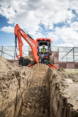 The Kubota M62&rsquo;s smaller stature makes it a versatile tool for contractors.