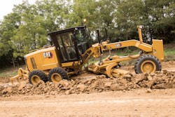 Road work with a Caterpillar 140GC motor grader Road work with a Caterpillar 140GC motor grader