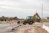 A Caterpillar 440 backhoe loader provides some muscle on the job site.