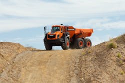 Doosan ADTs can handle a variety of off-road conditions. Doosan ADTs can handle a variety of off-road conditions.
