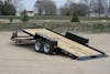 Towmaster&rsquo;s hydraulic bifold ramp extends the full width of the trailer.