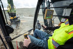 Topcon’s X-53x controls excavation depth automatically. Topcon’s X-53x controls excavation depth automatically.