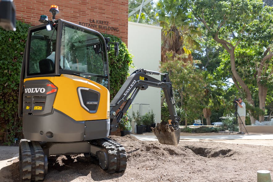 Volvo Electric Excavator Tree Planting