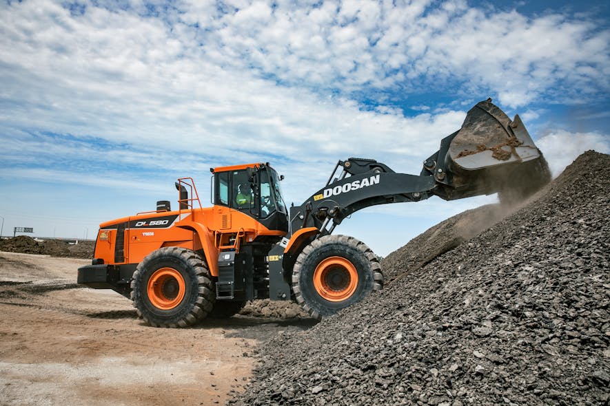 The Doosan DL580-5 wheel loader is the largest model in the company&apos;s lineup and is well-suited for the heavy lifting at T.O. Development.